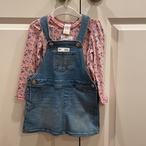 Long sleeve with Jean overall dress